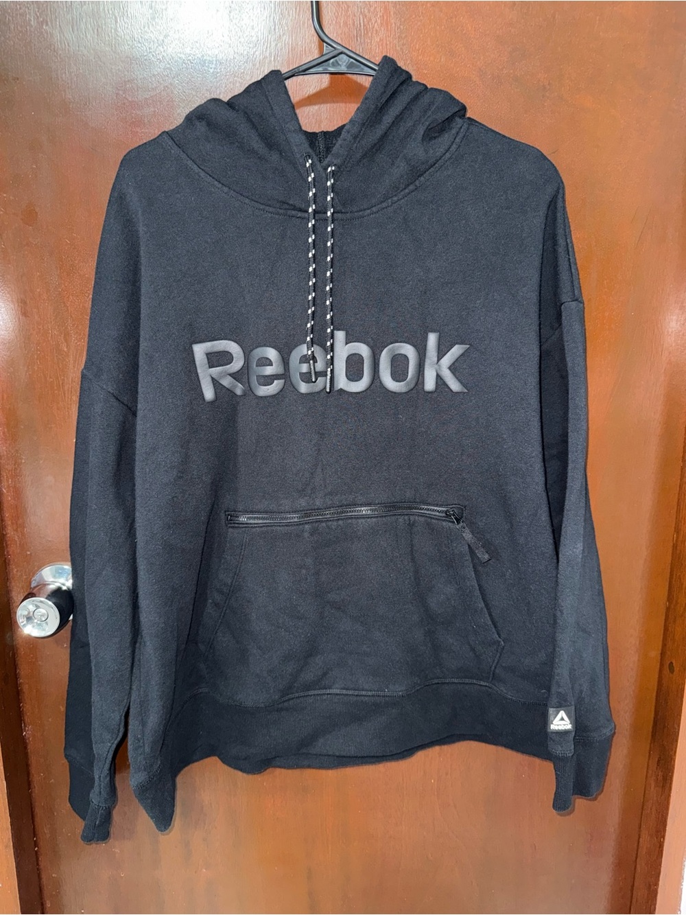Reebok Men's Black Crewneck Hoodie with Logo
